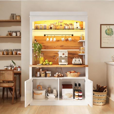 Buffet coloris blanc en mDF métal 107 x 34 x 184 cm (1/5)