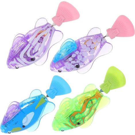 4-teiliges interaktives Set: Elektrischer Schwimmfisch/Katze mit stimulierender LED (1/5)