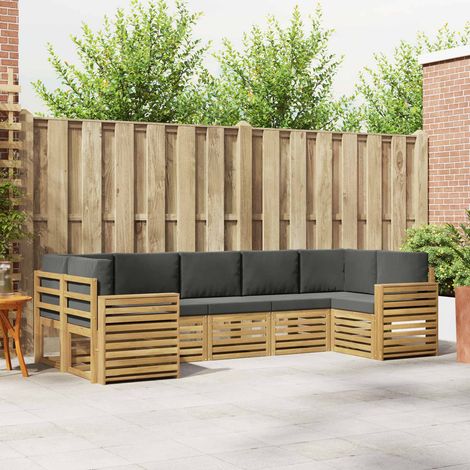 vidaXL Outdoor-Sofagarnitur 7 pcs Weiß und Anthrazit (1/5)