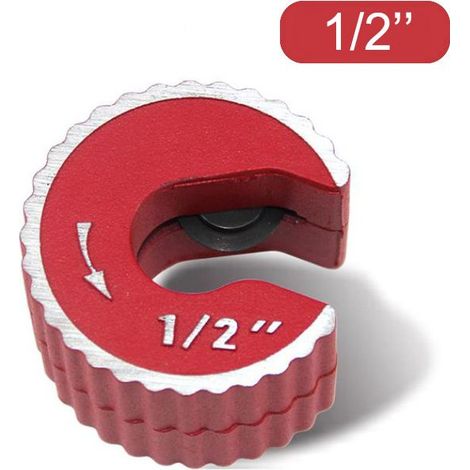 Coupe-tubes, alliage d'aluminium, rouge, 1/2" Coupe-tubes circulaire, 15 mm, 22 mm, 28 mm, autobloquant, corps en alliage d'aluminium. (1/5)