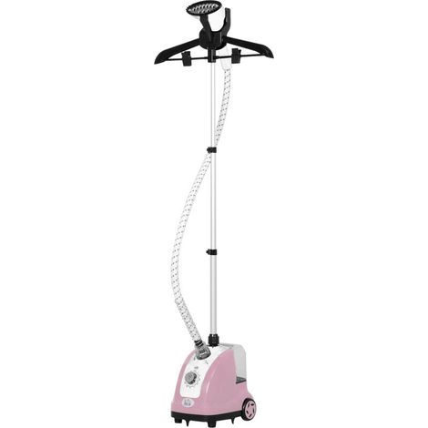 Défroisseur vapeur vertical défroisseur à vêtements 1,4 L 1950 W débit vapeur 32g/min tige telescopique rose noir (1/5)