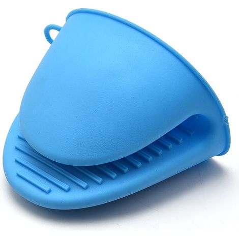 Silicone Pot Holder Four Mini Gants Cuisine Anti-Brlure Clip - 2 Pièces (Bleu) (1/5)