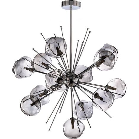[GEBRAUCHT] B-Ware AV-1777-13K Hängelampe Pendelleuchte chromfarben Glas Deckenlampe 13-flg dimmbar (1/2)