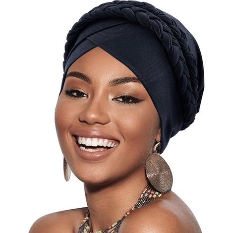 Turbante preanudado para mujer - Gorros trenzados para cubrir el cabello, ideales para la caída del cabello y para uso diario (1/5)