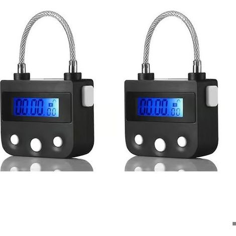 2x Verrouillage électronique avec minuterie – compte à rebours – force de traction de 130 kg – 46 x 40 x 20 mm – noir [ZHE] (1/5)