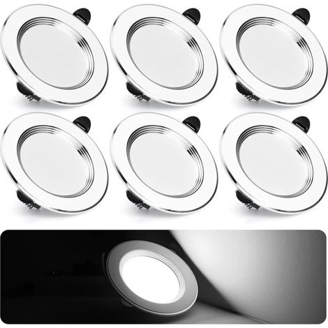 Spot LED Encastrable Extra Plat 7W 700Lm Encastré Lampe Plafonnier Blanc Froid 6000K Spot Salle de Bain Aluminium Rond en Métal Lot de 6 pour Salon Chambre-LIAIKI (1/5)