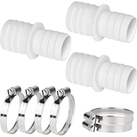 Raccords Tuyau Piscine 32 38mm   Lot de 3, Avec 6 Colliers de Serrage, Accessoire de Connexion pour Piscine (1/5)