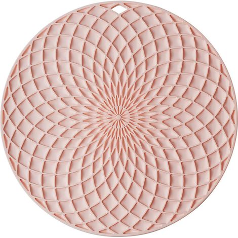 Dessous de Plat Silicone Rond 18 cm, sous-Plat antidérapant et thermorésistant, pour Cuisine & Maison, Polyvalent pour casseroles et Plats Chauds (Rose) (1/5)