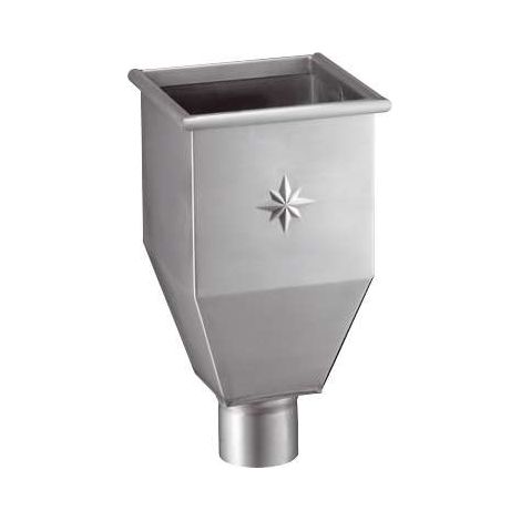 GRÖMO ZINK Wasserfangkasten lang TITANZINK ø100 mit Stern 220x220x385, 63018 (1/2)