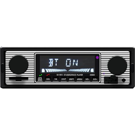 Radio vintage BT, lecteur MP3 stéréo, USB AUX, autoradio classique, clé USB (1/5)