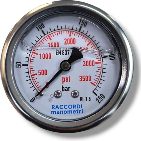 Manometro posteriore 250 bar MG3-63 filettatura 1/4" (1/5)