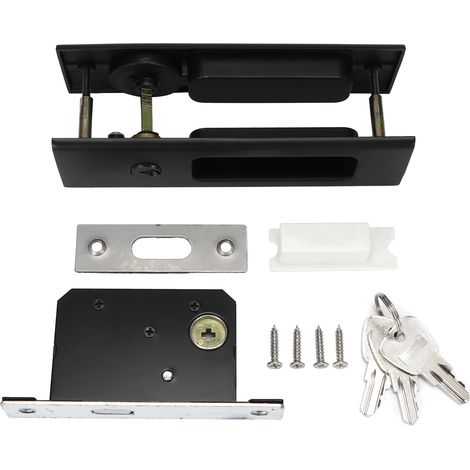 Schiebetürgriff-Set aus Zinklegierung, Beschläge für Badezimmer- und Balkonschränke, schwarz
