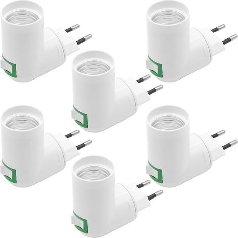 6er-Set E27-Lampenfassungen mit Schalter, ohne Kabel, Adapter für E27-Glühbirnen, 230 V Wechselstrom, 180° verstellbar, geeignet für die Innenbeleuchtung (1/4)