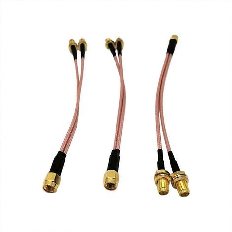 Lot de 3 câbles coaxiaux de connexion radiofréquence avec répartiteur SMA (1/5)