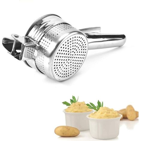 Multifunctional Stainless Steel Potato Masher for Mashed Potatoes, Fruits, Vegetables, Garlic and Apple Press, Dishwasher Safe 26.7x10.2x7cm 001 (1/4)