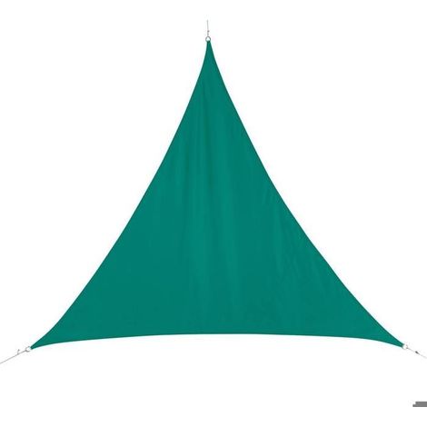 Voile d'ombrage triangulaire "Curacao" émeraude 3x3x3m en polyester - Hespéride (1/4)