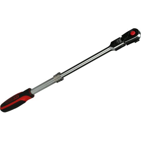 Llave de trinquete telescópica reversible de 1/2'' con cabeza articulada, 72 dientes