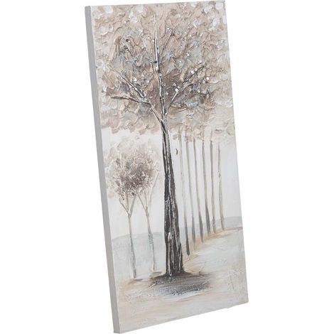 Cuadro pintado a mano con relieve gris 30x60x2.5 (1/5)