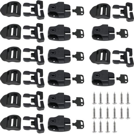 8 Ensembles de Clips de Couvercle de Bain à Remous pour Spa Loquets de Remplacement Clip de Verrouillage avec Clés et Curseurs Kit de Réparation de Loquet Cassé Noir (1/5)