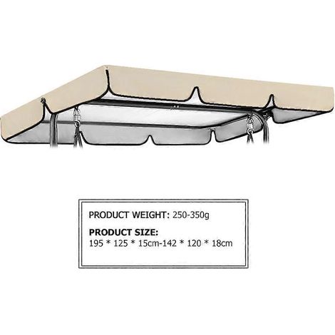 Housse imperméable pour fauteuil pivotant, auvent de remplacement pour jardin, hamac de terrasse, store extérieur, 2 places, protection UV