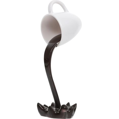 Décoration Suspendue en Résine Blanche de Tasse à Café Flottante, Accessoire Simple et Élégant pour Tables et Rebords de Fenêtres Couleur Aléatoire (1/5)