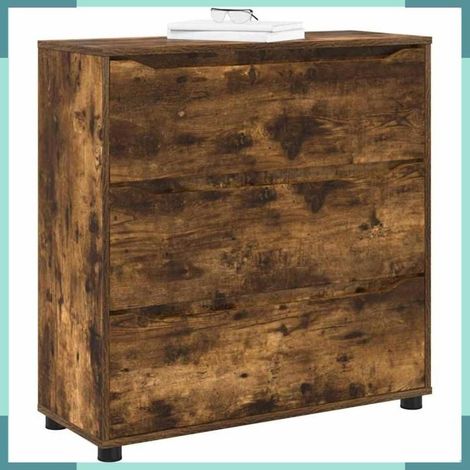 888852 Armoire de rangement Chêne fumé 80 x 31 x 81 cm (1/5)