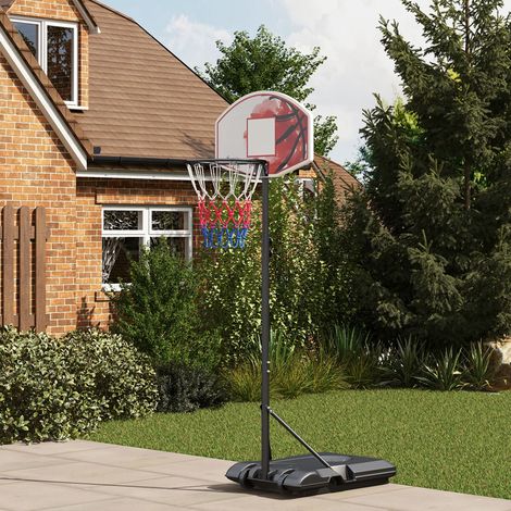 Panier de basket avec support,hauteur réglable de 179-209 cm,tribune de basket avec roues,tribune de basket,extérieur,acier,multicolore