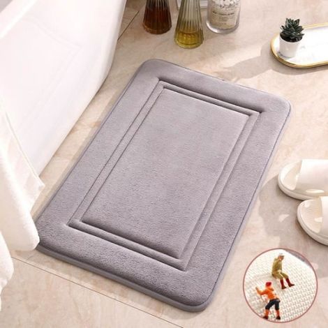 Épaissi Rebond Paillasson Pad Salle De Bains Tapis De Sol Antidérapant Tapis De Cuisine -Gris/Rebond/40x60cm EPAISSISSANT BOISSON (1/5)