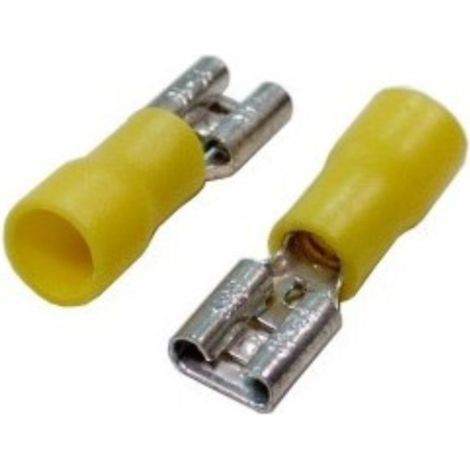 Terminal faston 6 mm. presion con proteccion