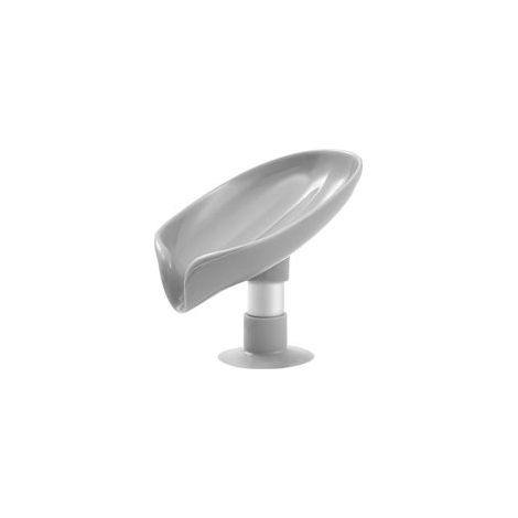 Porte-savon en forme de feuille auto-drainant avec ventouse, plateau de vidange pour douche, salle de bain, baignoire, éponge, salle de gym – 1 pièce– (1/5)