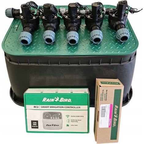 Kit Rain Bird a 5 stazioni: collettore a gomito, RC2, RSDBex, coppa, PE 32 (1/5)