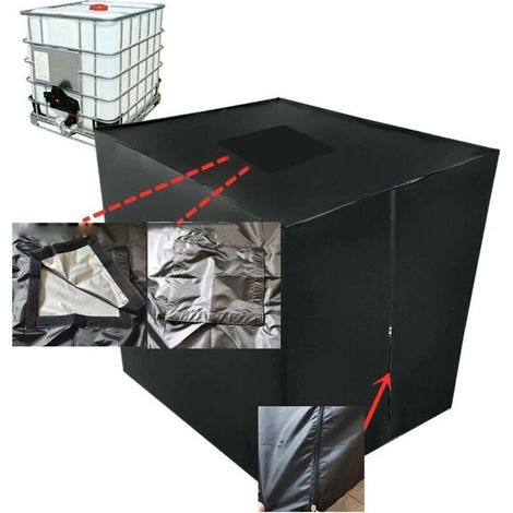 Bâche de réservoir d'eau,Bache pour Cuve 1000 L IBC avec Couvercle rectangulaire, Anti-poussière Anti-UV Anti-Pluie (116 x 100 x 120 cm) (1/5)