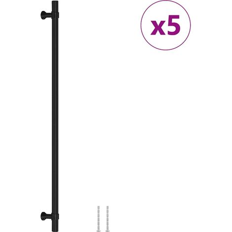 vidaXL Tiradores para armarios 5 uds acero inoxidable negro 320 mm (1/2)