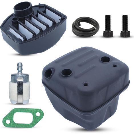 Tronçonneuse Silencieux d'échappement Ligne de Filtre à air et Carburant Pièces de Rechange pour 357 359 357XP avec Boulon de Joint Remplacer pour 503917601, 537010901 (1/5)