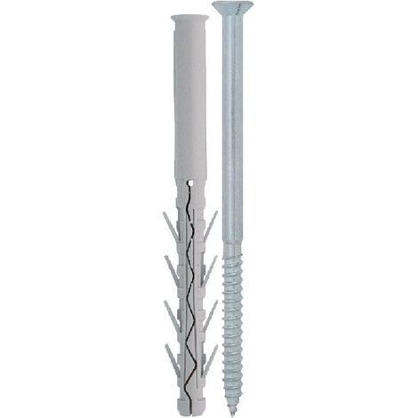 Cheville Longue Nylon 8X80 + Vis Tête fraisée TF TORX Acier zingué-1 pièce (1/5)