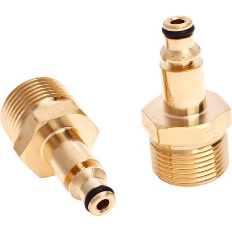 Adaptateur Rapide M22 - Raccord Cuivre 15 mm pour Nettoyeur Haute Pression - Conversion Pistole ou Tuyau - Lot de 2 (1/5)