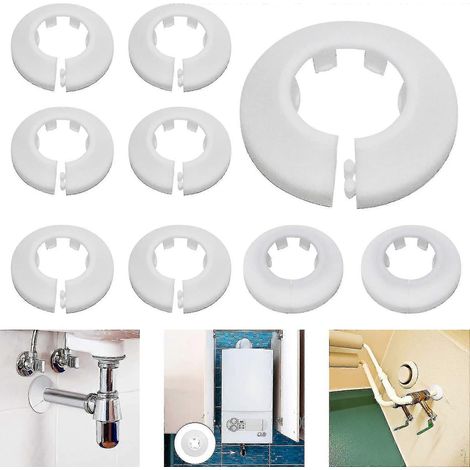 Cache-tuyau de radiateur pour chauffage au sol et mural, 16 mm/20 mm/25 mm, 24 pièces (blanc) (1/5)