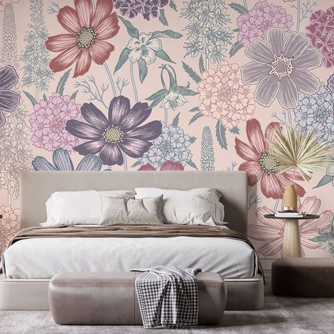 Papier peint panoramique - Fleurs - 390 cm x 260 cm (1/4)