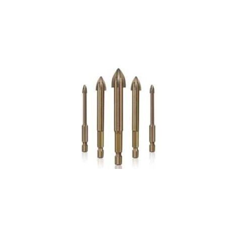 Fliesen-, Glas- und Keramikbohrer-Set, effizientes Universalbohrwerkzeug, 5-teilig - Crezuo (1/4)