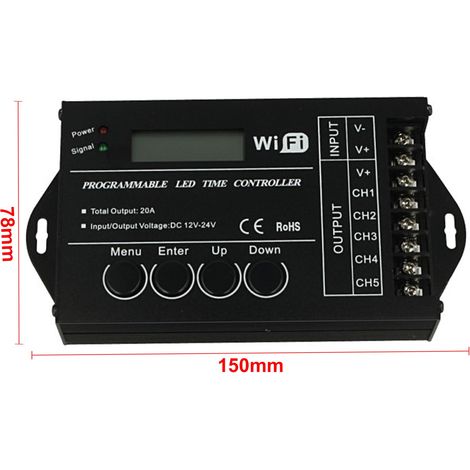 Centralina Led Timer Alba Tramonto 12V 24V 20A WIFI Time Led Controller Per Acquari Canarini Serre TC421 (1/3)