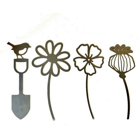 300 mm 2D Pot Decor (Set of 4) - Bare Metal/Ready to Rust