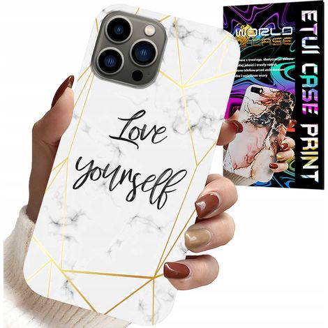 Coque pour iPhone 11 Pro - marbre blanc avec bordures dorées - Je t'aime (1/5)