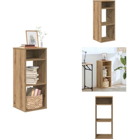 Bibliothèque chêne artisanal 34x31x80 cm bois d'ingénierie - Bibliothèque - Bibliothèques - Armoire De Rangement - Étagère À Livres (1/5)