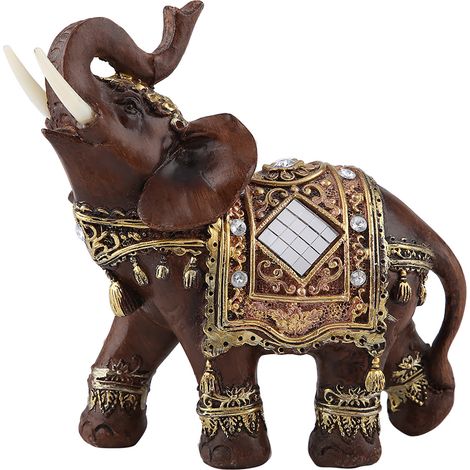 Statuette Éléphant en Bois Feng Shui pour Attirer la Prospérité - Décoration Maison Porte-Bonheur (1/5)