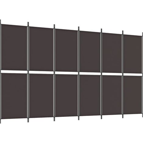 Paravent Cloison de séparation 6 panneaux, Pour Jardin, Balcon, Terrasse Marron 300x180 cm Tissu OIB6458E (1/4)
