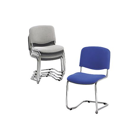 Silla oscilante  apilable  respaldo acolchado  armazón cromado
