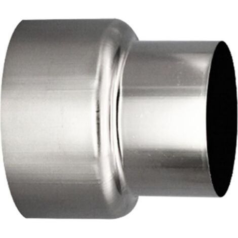 Raccord réducteur conduit cheminée acier inoxydable Ø 80 mm – Ø 60 mm – Raccordement conduits double paroi – Ciment haute température (1/4)
