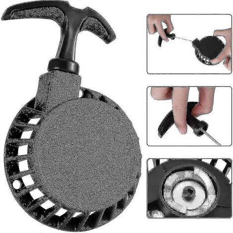 Lanceur à rappel, lanceur à tirette, bouton de lanceur à rappel, lanceur à rappel en aluminium, pour mini-moto 49 cm3, moto cross et quad. (1/5)