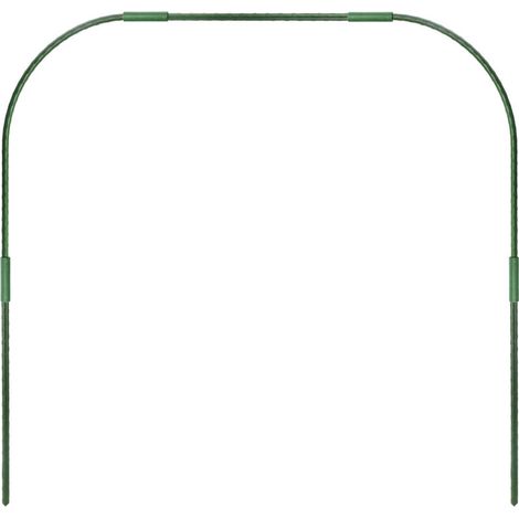 Arceau de tunnel de jardin - Arc râteau anti-gel avec couverture plastifiée - Diamètre 11mm, Hauteur 88cm, Largeur 92cm, Kit complet 9 pièces, vert