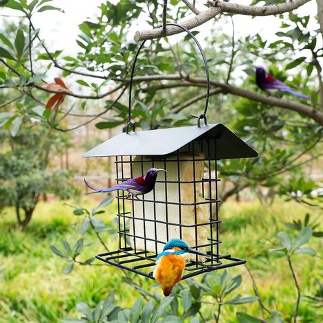 Black Bakery A-Type Cover Hanging Bird Feeder Garden Outdoor Anti-Dust Wild Bird Station (1/5)